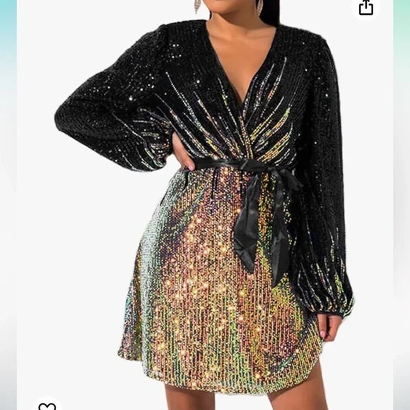 red dot Dresses Red Dot Plus Size X Full Sequin Skater Dress